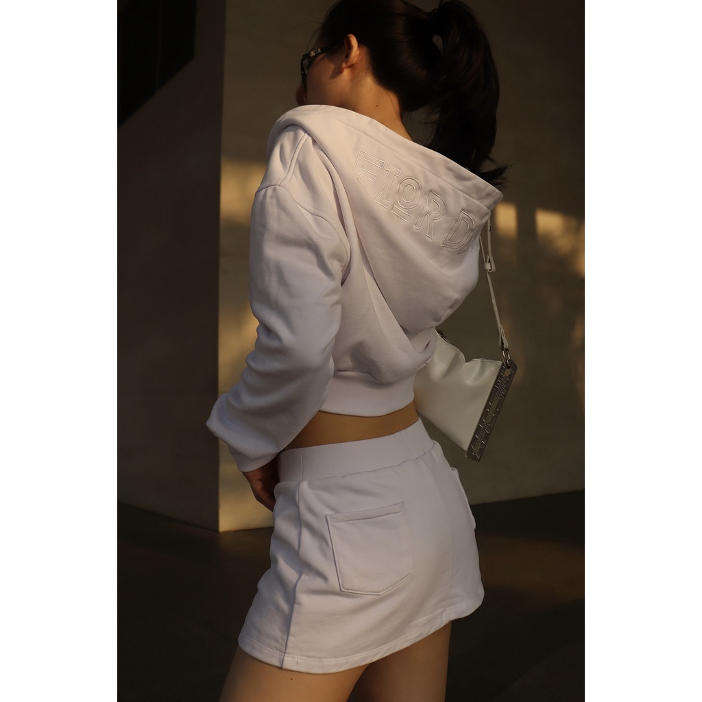 Váy Mini Skirt Nữ Local Brand Unisex FIOR DANTÉ Màu Trắng Dáng Ngắn 100% Vải Cotton Mềm Mịn Cao Cấp