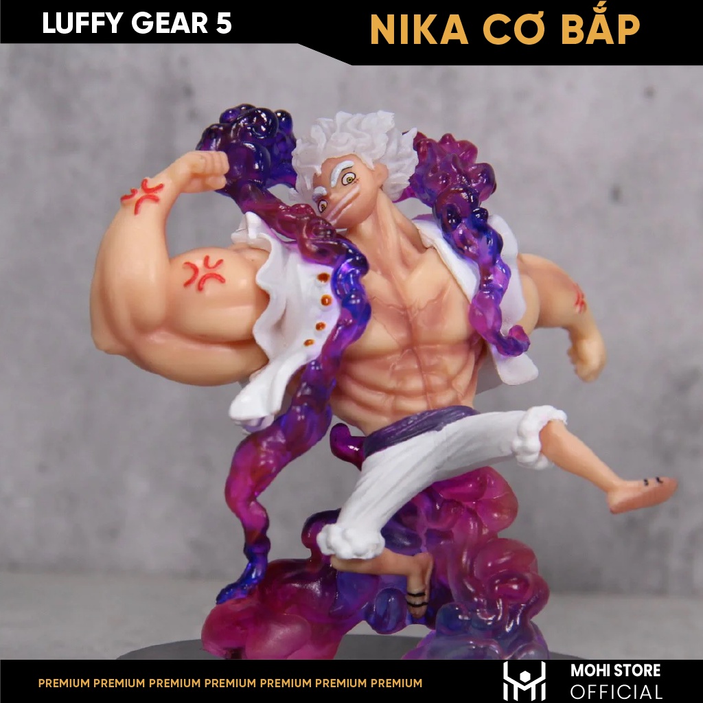 Mô hình One Piece - Figure Luffy Gear 5 Nika bản cơ bắp cao 11cm no BOX