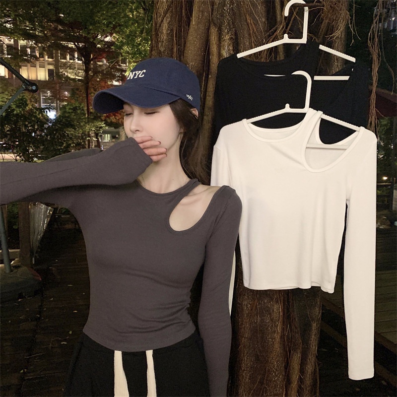 IELGY  IELGY Áo Thun Cổ Tròn Màu Trơn Thời Trang Dành Cho Nữ