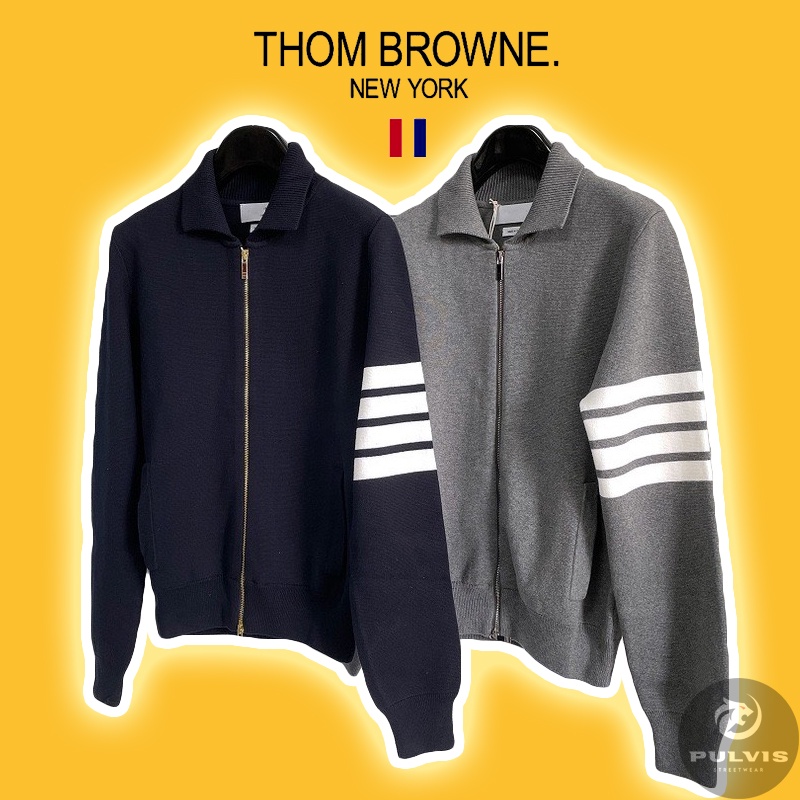 - Áo Khoác Thom Brown 4-Bar Zip Yup Bomber Navy/Grey Jacket, Áo khoác nỉ TB cao cấp