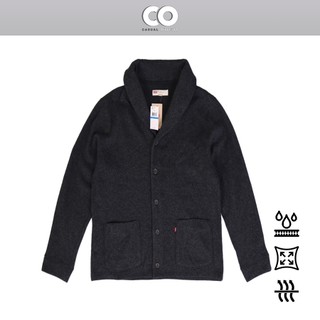  Áo khoác cardigan Lev!'s trơn, không họa tiết chất liệu giữ ấm tốt - Xám Đen