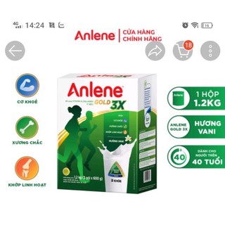 Sữa bột Anlene gold hộp giấy mẫu mới 3X