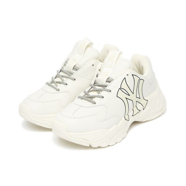 Giày Chunky MLB Độn Đế, Giày MLB Chính Hãng CHUNKY Bigball Chunky New York Yankees,  A NY Beige