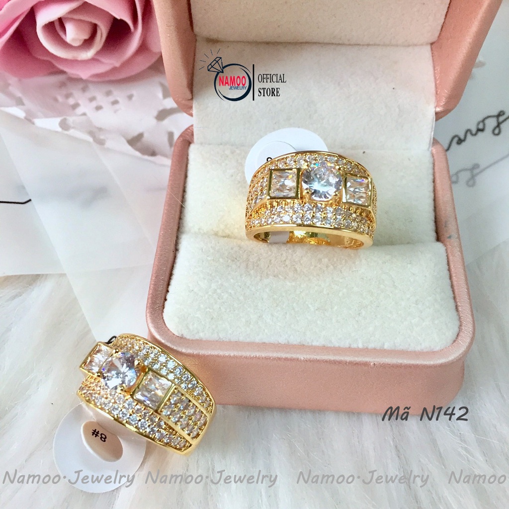 Nhẫn N142 Đính Đá Thiết Kế Sang Trọng, Phong Cách Mạnh Mẽ Cho Nam Giới Namoo Jewelry