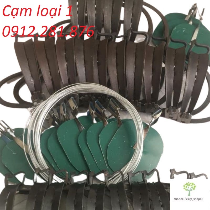 CẠM BẪY HÀM RỘNG 14CM CÓ KÈM BÀN ĐẠP VÀ DÂY PHANH BUỘC CẠM HÀNG ĐẸP