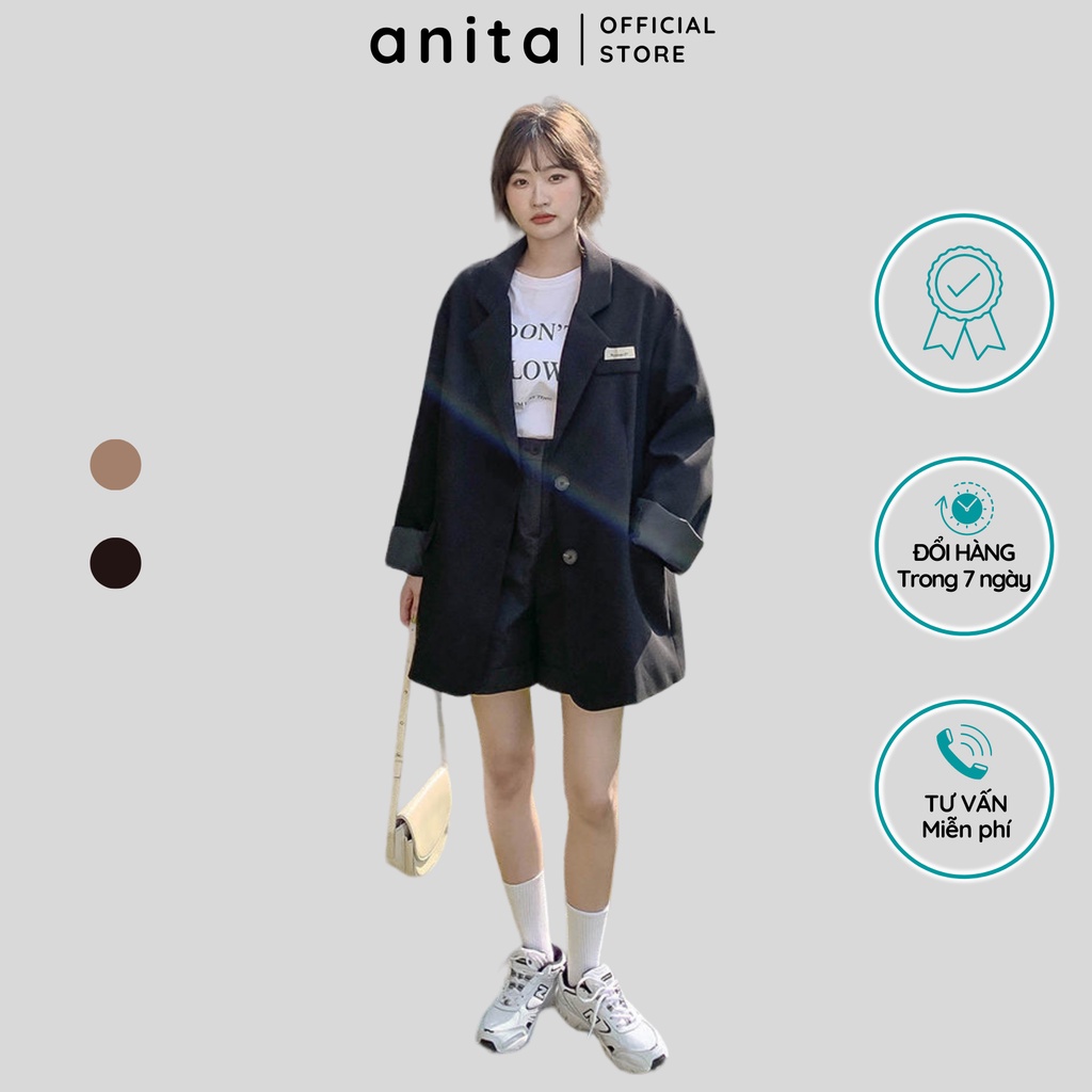 Áo blazer form rộng kiểu Hàn Quốc 2 lớp có lót cực xinh
