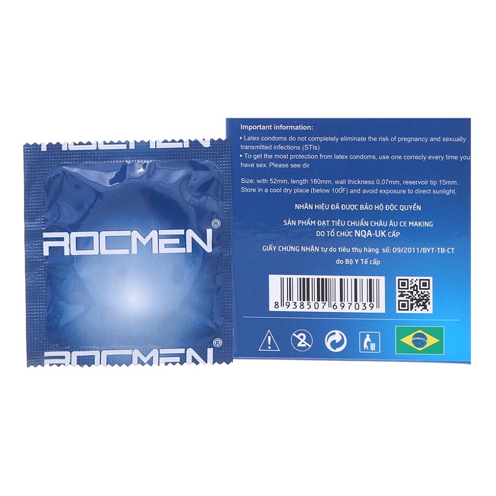 Bao cao su Rocmen Xanh Bạc hà kéo dài thời gian quan hệ