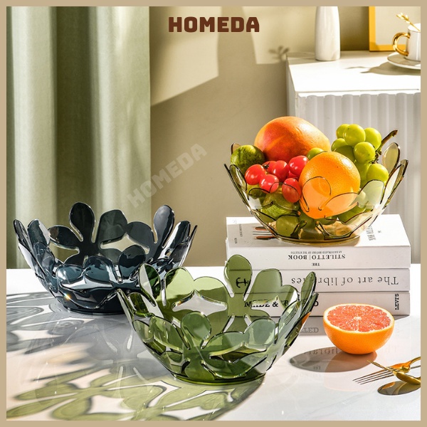 Rổ Đựng Trái Cây Trong Suốt Sang Trọng , Khay Nhựa Đựng Bánh Kẹo Mứt Tết, Đồ Decor HOMEDA