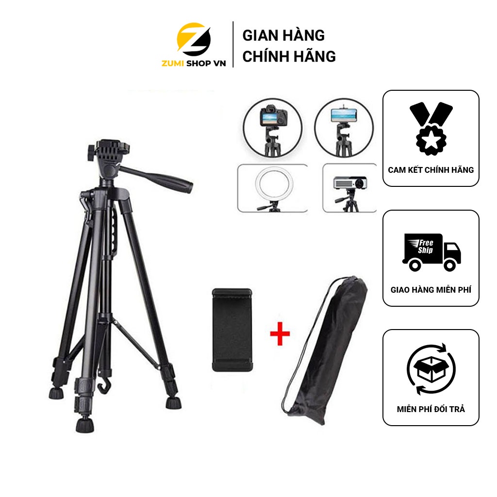 Chân Giá Đỡ Điện Thoại, Máy Ảnh Tripod Hỗ Trợ Chụp Ảnh, Quay Video Tiktok, Livestream