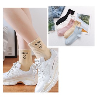 HOT- Set 5 đôi Tất Cao cổ style Hàn Quốc Smile 2020 ms16