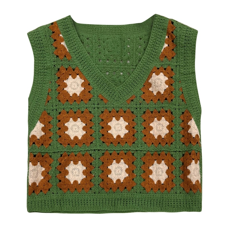 Áo Croptop Dệt Kim Sát Nách Họa Tiết Kẻ Sọc Màu Khối Khoét Lỗ Thời Trang Cho Nữ