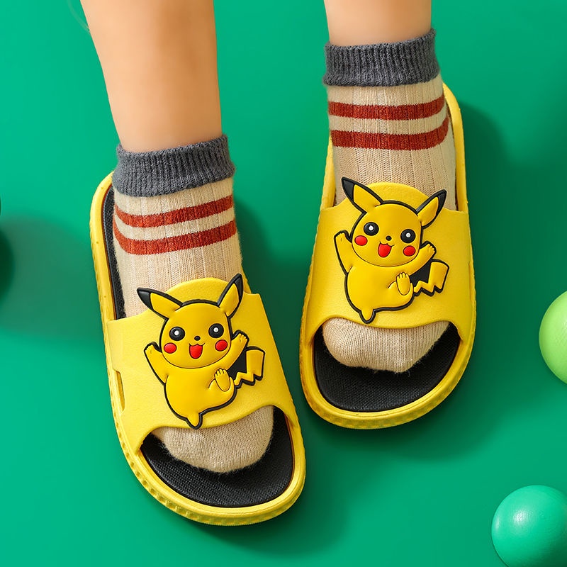 Dép Đi Trong Nhà Tắm Chống Trượt Hình Pikachu Dễ Thương Cho Bé
