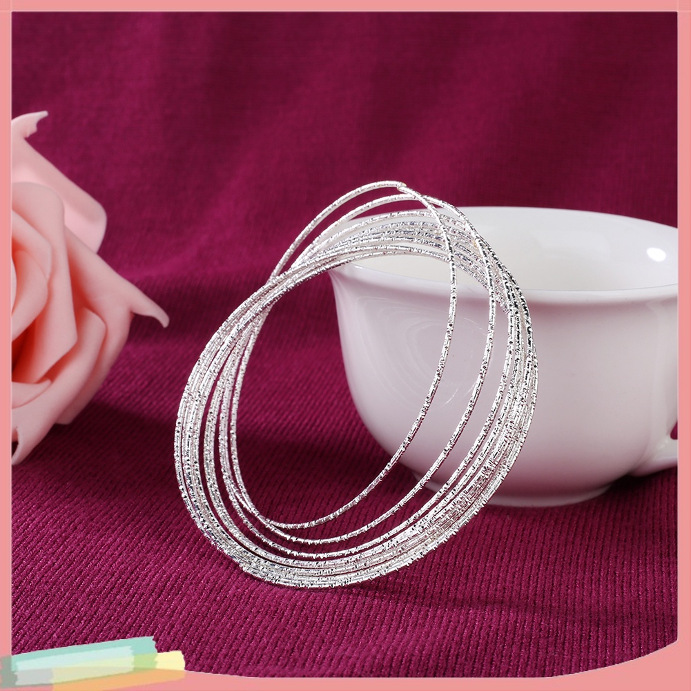 Bộ 10 vòng tay hợp kim trang trí vòng tròn thời trang cho nữ