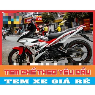 Tem rời exciter 150 trắng đỏ mxking