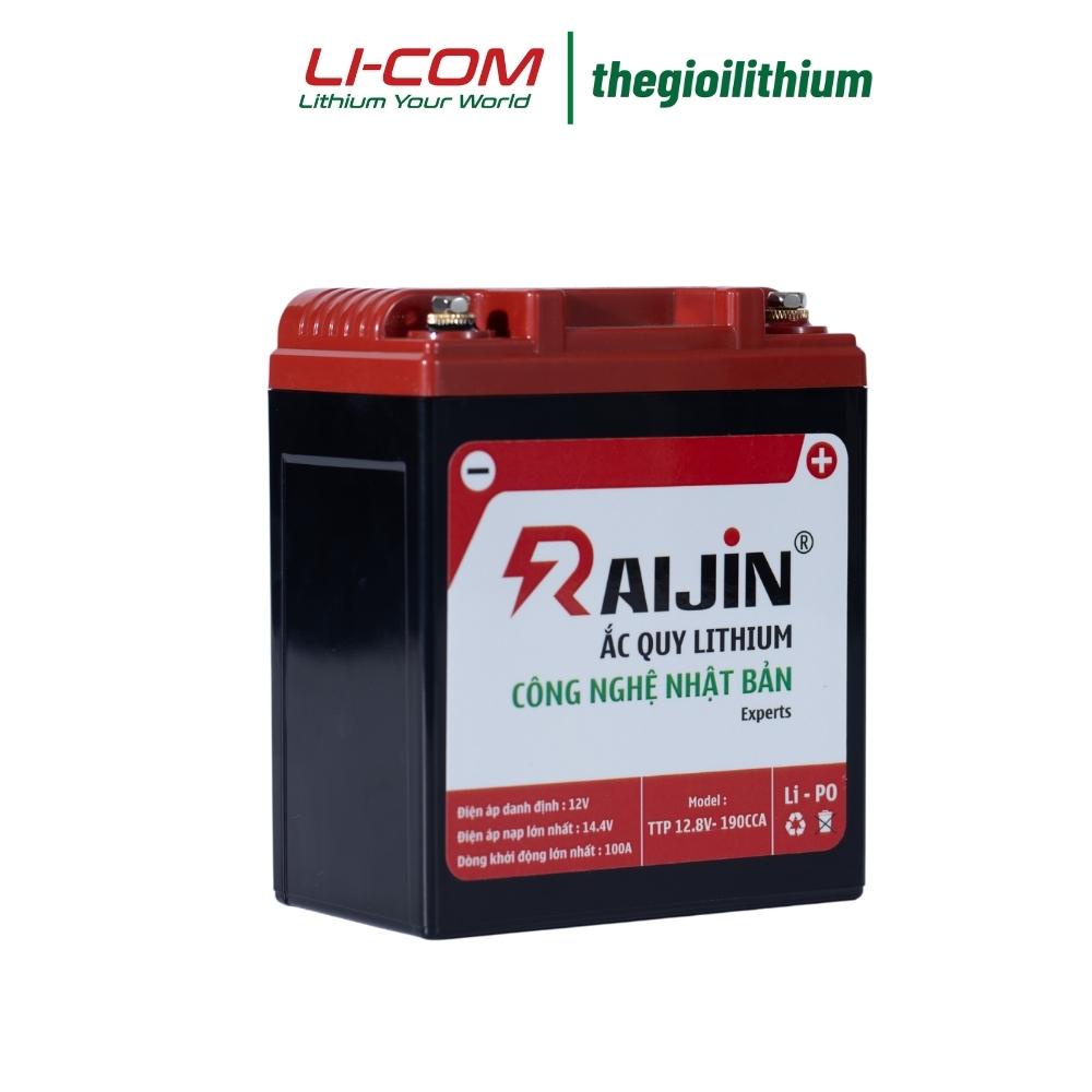 Hàng cao cấp - Bộ bình ắc quy xe máy lithium RAIJIN độ đèn và khởi động xe