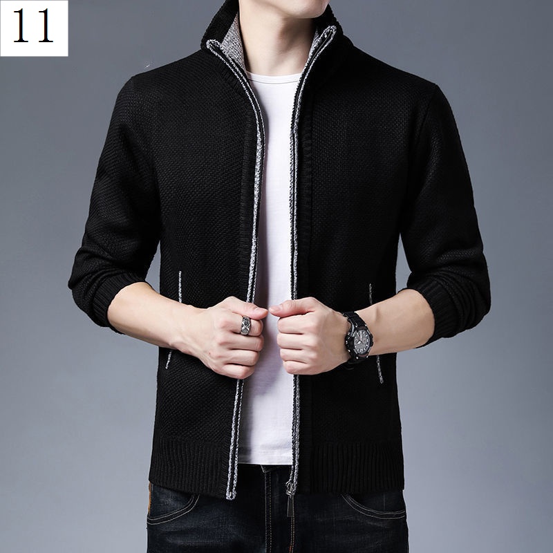 Áo Khoác Len Lót Lông Cừu Dày Dặn Dáng Rộng Phong Cách Hàn Quốc Thời Trang Thu Đông Cho Nam