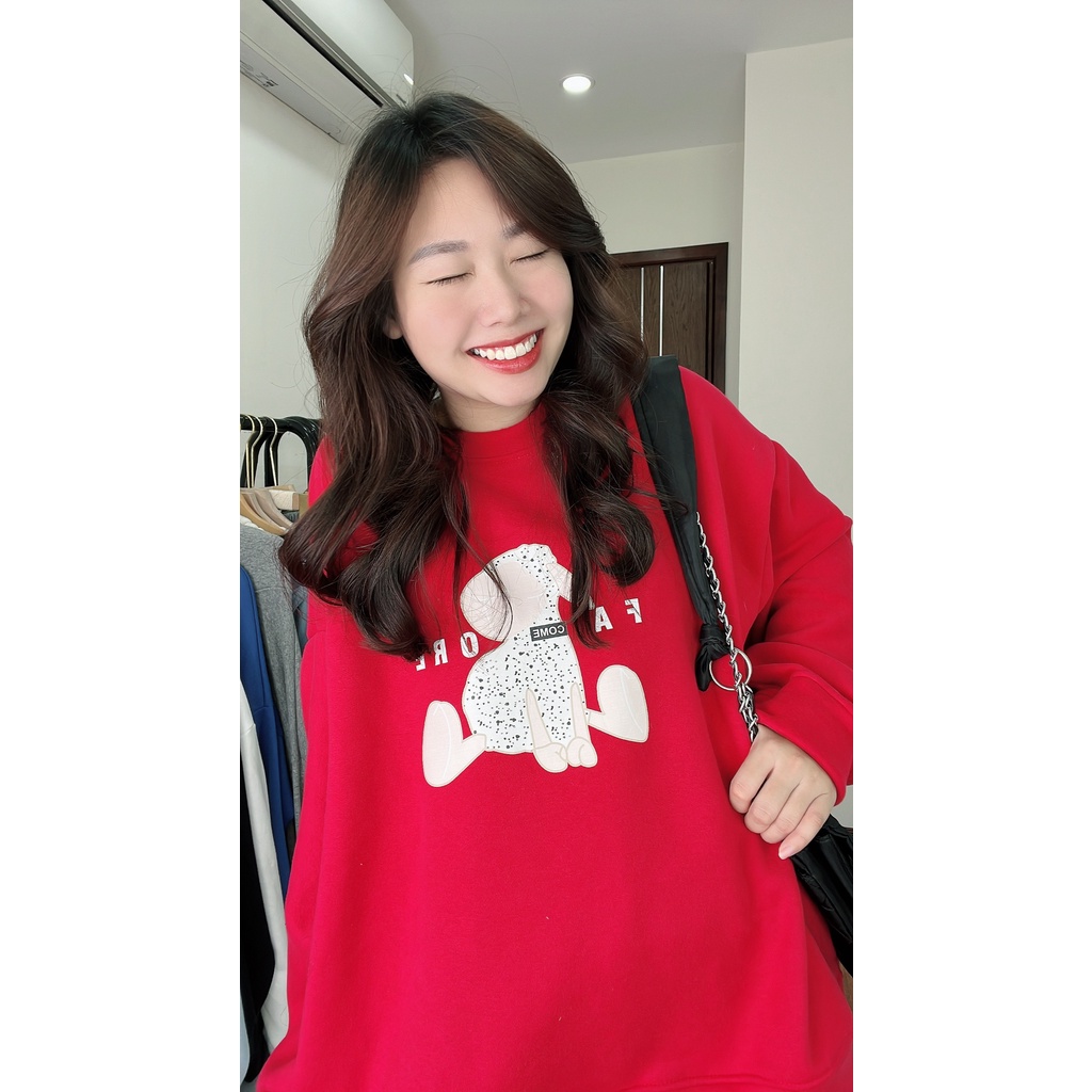 Nỉ form rộng tay phồng kiểu dáng cute hotgirl đường phố hàn quốc ulzzang