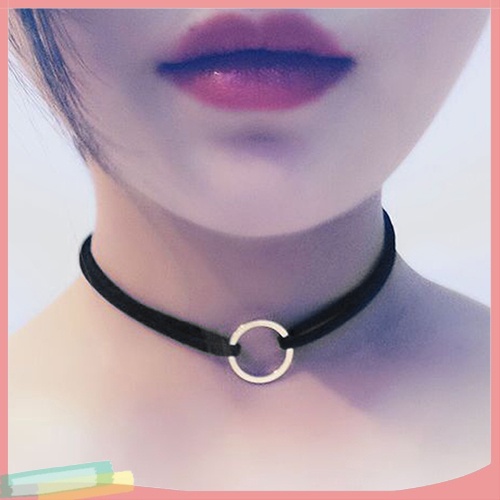 Vòng Cổ Choker Giả Da Lộn Trang Trí Vòng Khuyên Thời Trang Cho Nữ