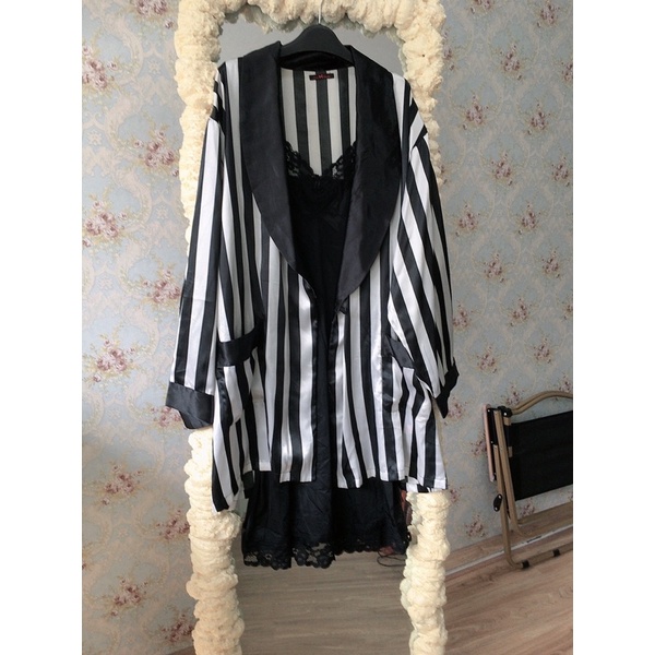 Set choàng ngủ si lụa satin siêu sang