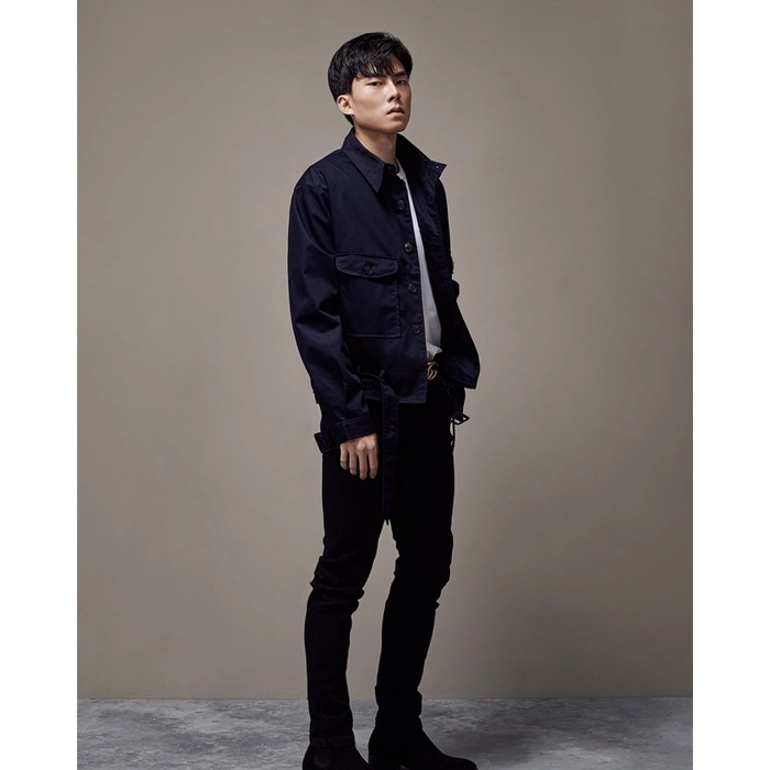 Áo khoác Amand Khaki Trucker Jacket - Navy/ Beige/ Black