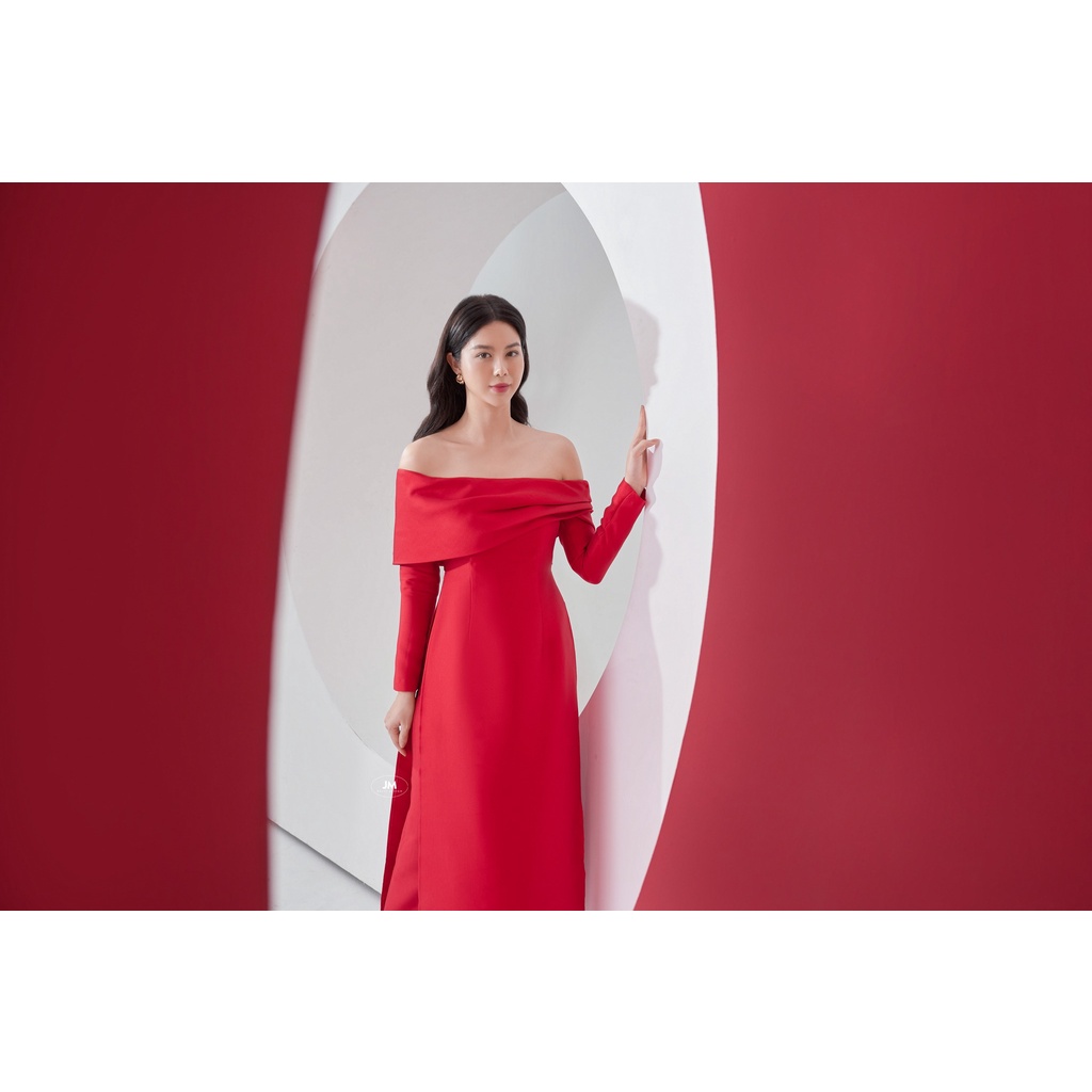 JM Dress Desgin - Áo dài trễ vai xếp ly lệch 2M13.2211TF