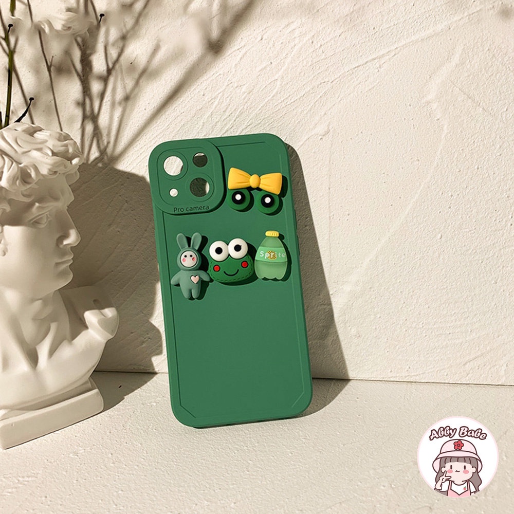 Ốp Điện Thoại TPU Mềm Chống Mồ Hôi Hình Chú Ếch Mắt To 3D Màu Xanh Bạc Hà IPhone 14 Pro Max 11 7Plus 13 12 11 Pro Max X XS