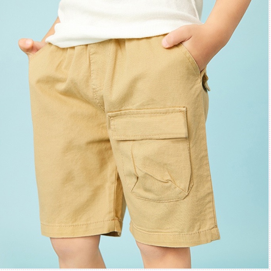 Quần Short Bé Trai KEYER KIDS, Quần Đùi Ngắn Chất Liệu KAKI Mềm Thiết Kế Túi hộp Dễ Thương QT52