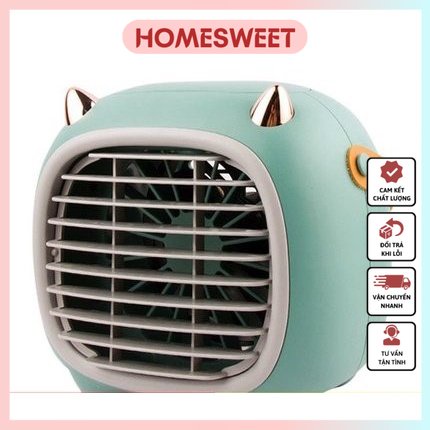 Quạt Mini Sạc Điện Hơi Nước 3 Chế Độ Gió, Quạt Làm Mát Phun Sương Thông Minh, Tiện Dụng