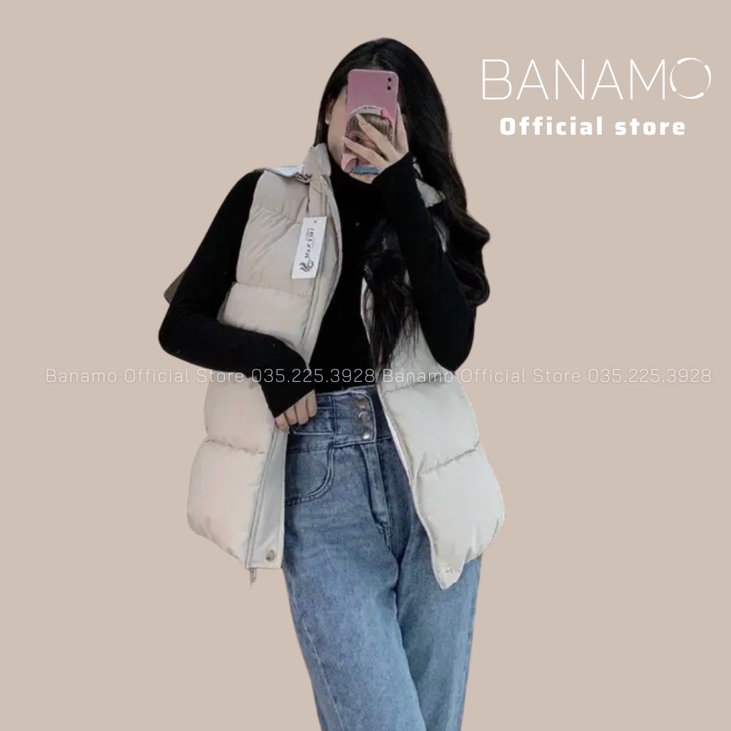 Áo phao gile nữ có mũ hàng loại 1 dày dặn cực ấm