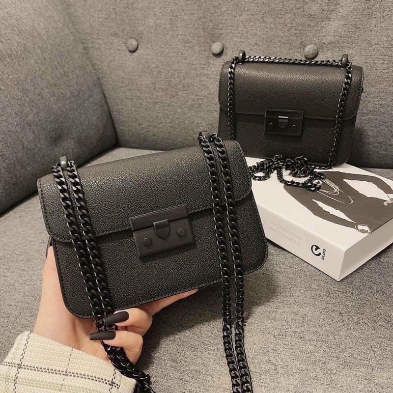 TÚI Cnk Đinh full Đen kèm túi Vải Hãng bao Xuất Xịn Sò