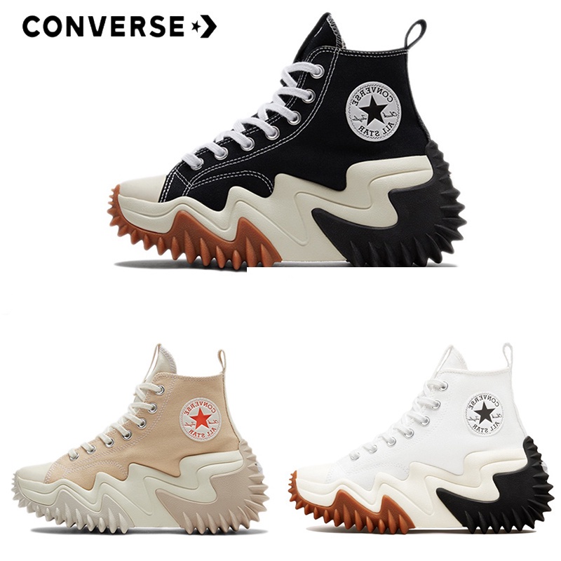 Giày thể thao Converse Run Star Motion Cổ Cao Đế 5cm Đen Trắng Kem v