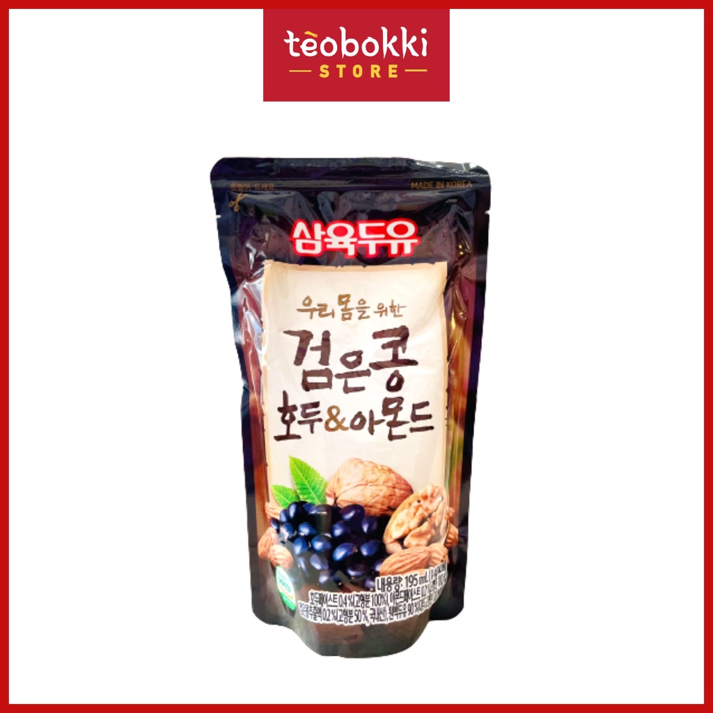 Sữa óc chó, hạnh nhân và đậu đen Sahmyook bịch 190ml, 195ml