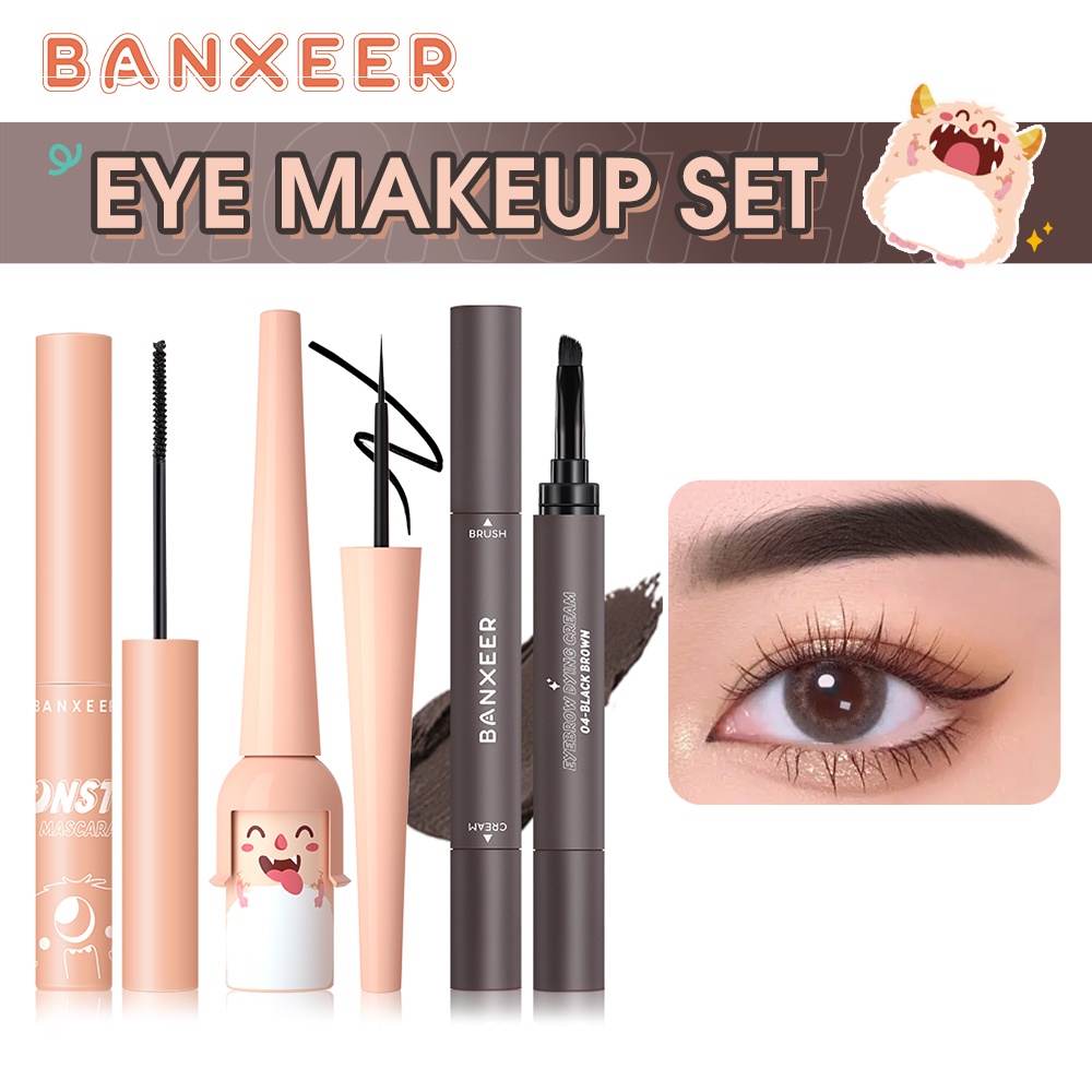 Bộ 3 món trang điểm mắt BANXEER gồm kem gel kẻ lông mày+bút kẻ mắt+mascara (có bán lẻ)