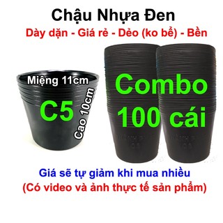 100 chậu nhựa trồng hoa, cây cảnh c5
