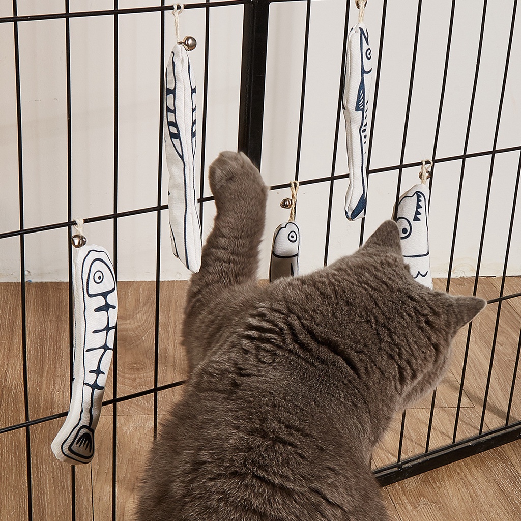 Đầu Cá Giả Bằng Cotton Dễ Thương Thay Thế Kèm Chuông Cho Mèo Cưng