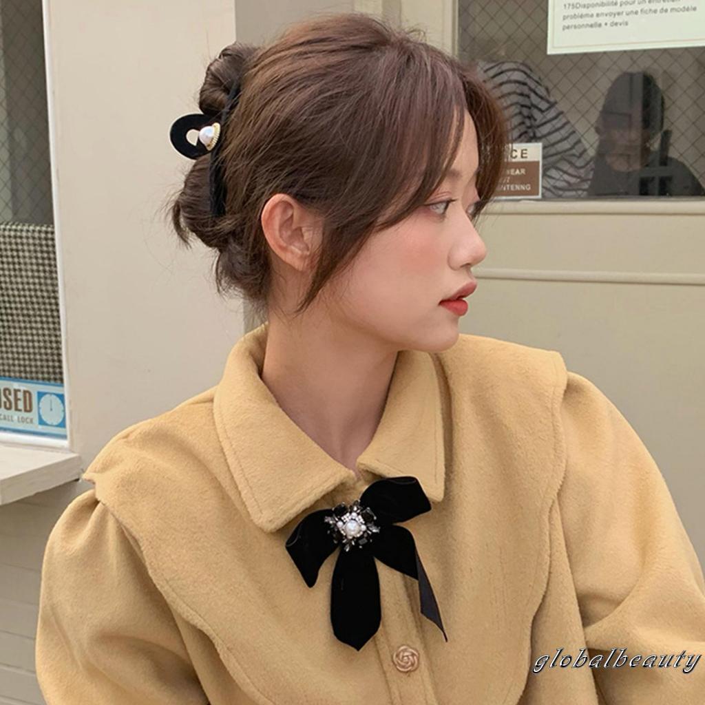 Kẹp Tóc Càng Cua Đính Ngọc Trai Phong Cách Vintage Cho Nữ