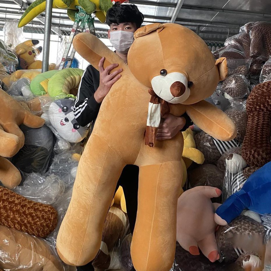 Gấu Bông Teddy Khăn, Gối Ôm Hình Thú Nhồi Bông Cho Bé, Quà Tặng Đáng Yêu, Vải Nhung Hàn Quốc Size 1m-1m3