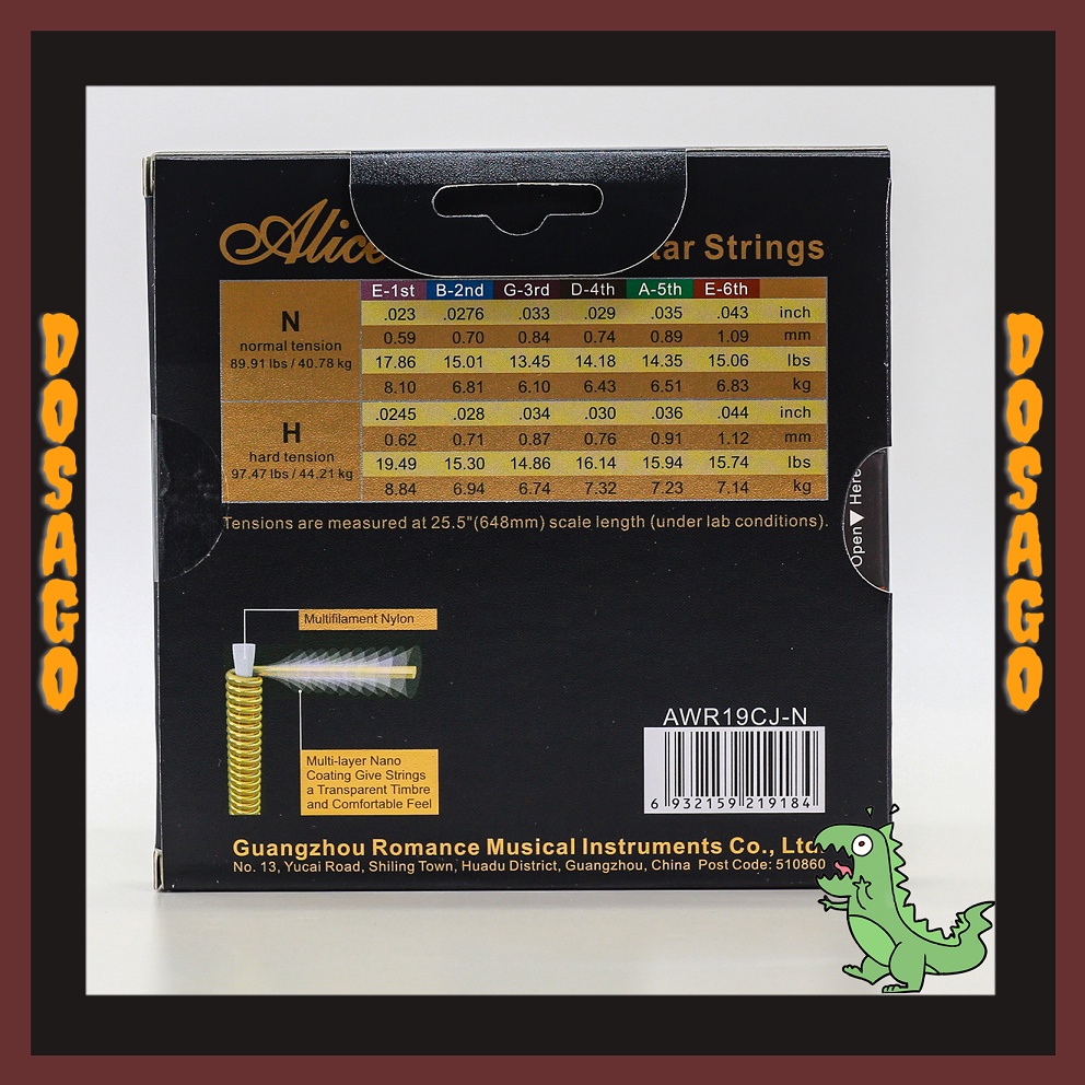 Chính Hãng - Dây đàn nilon Alice AWR19CJ cho đàn Classic - Model cao cấp nhất của hãng Alice