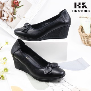  Giày xuồng nữ trung niên da bò cao cấp đế cao su tự nhiên 100% cực mềm cực êm chân tôn dáng lịch sự 