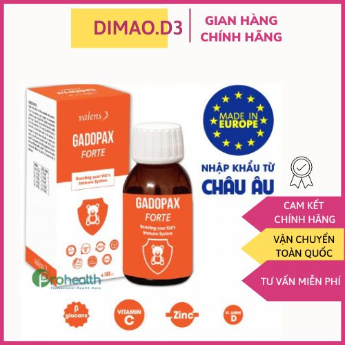 Gadopax Forte - Siro hỗ trợ tăng đề kháng cho bé, cải thiện tình trạng ốm vắt và kích thích ăn ngon 100ml, date 9/2026
