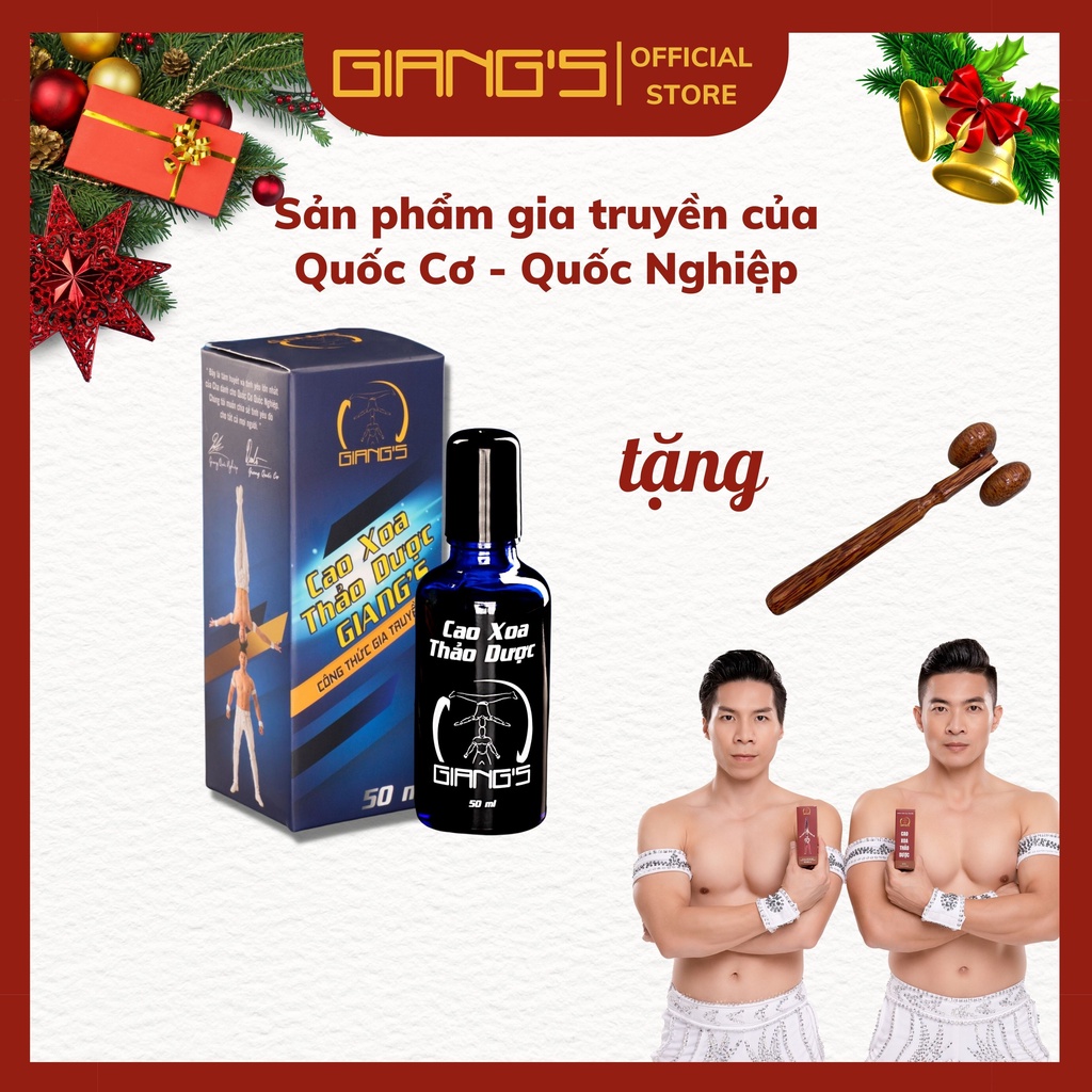 Cao xoa bóp thảo dược giảm đau Cổ-Vai-Gáy, Dầu xoa bóp gia truyền Quốc Cơ-Quốc Nghiệp 50ml