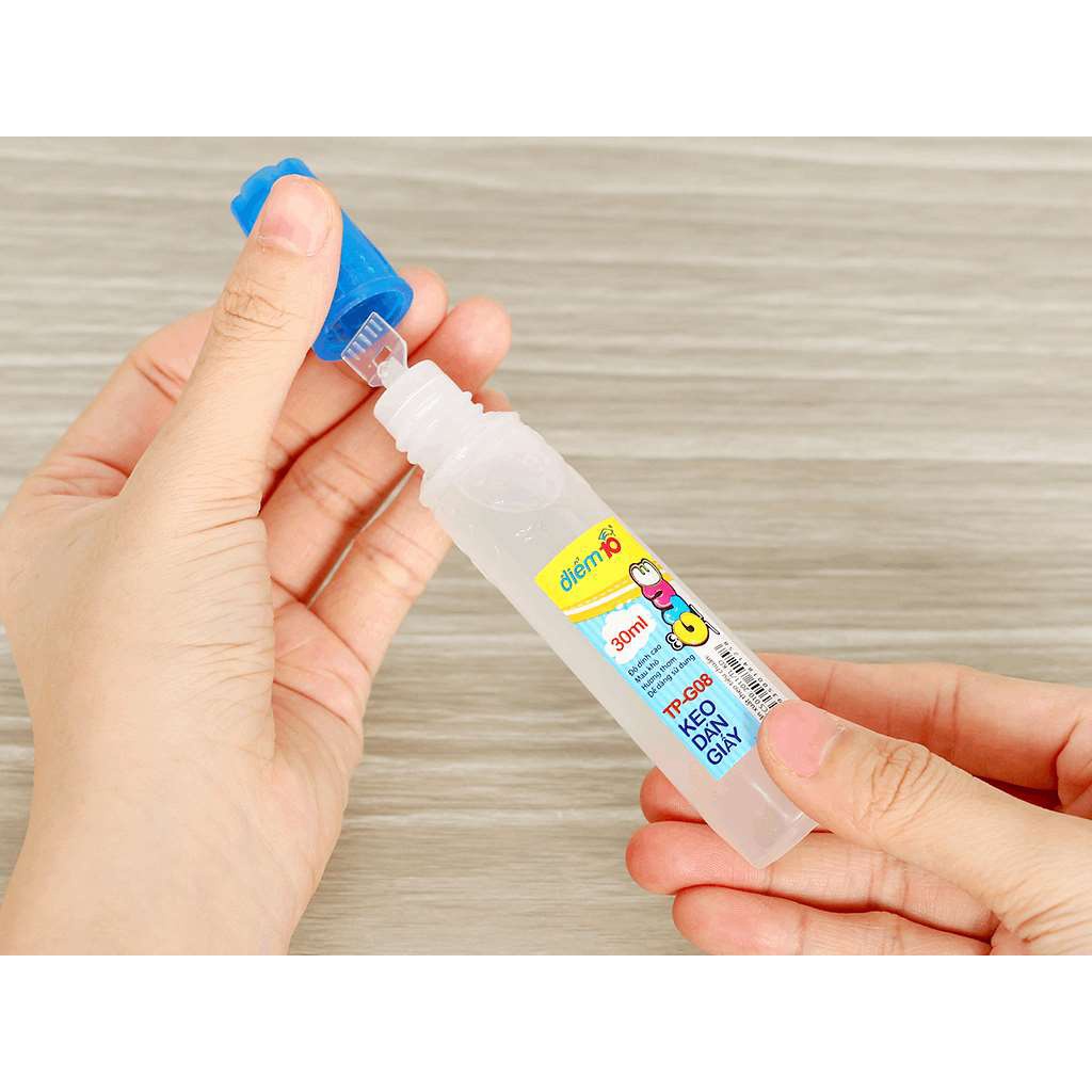 Lốc 12 chai keo dán giấy Thiên Long Điểm 10 TP-G08 - Hồ nước dán giấy