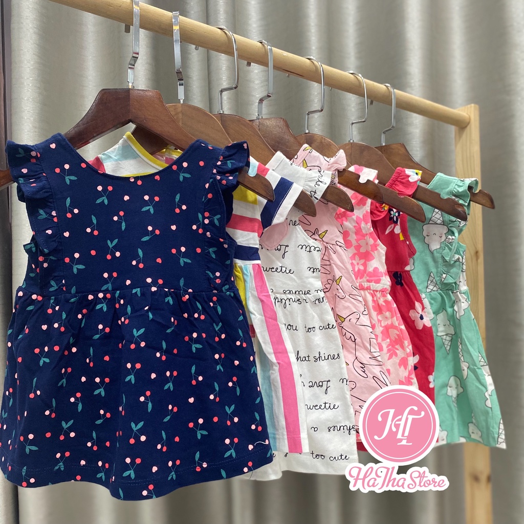 Đầm thun C4RTER size 3-13kg cho bé gái