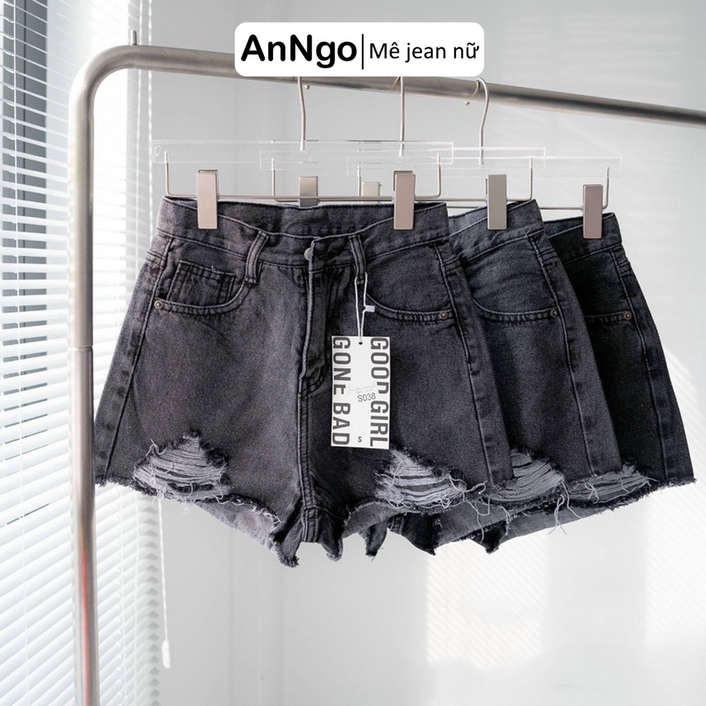 Quần short jean nữ, rách lai tua tạo điểm nhấn dễ phối đồ AnNgo - AT236 | BigBuy360 - bigbuy360.vn