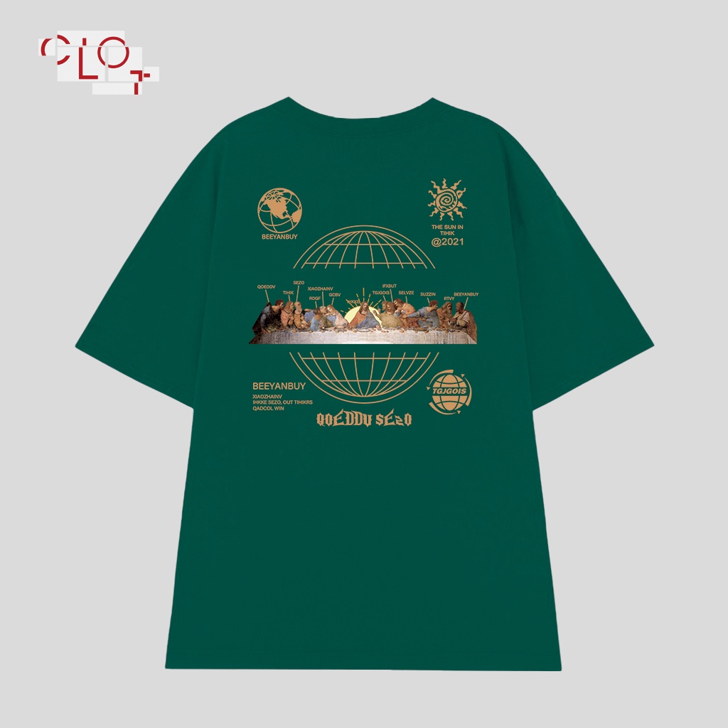 CLOT Áo thun tay lỡ unisex bigsize vintage thời trang nữ áo phông nâu ulzzang 100%cotton