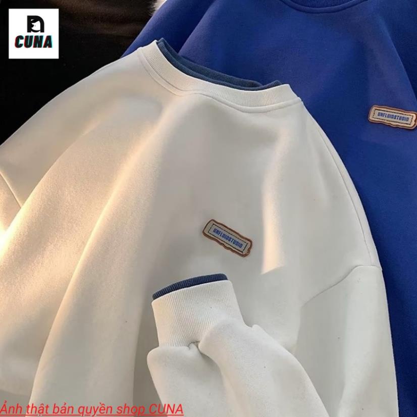 Áo Sweater CUNA Áo Sweater Nam Nữ Form Rộng Chất Cotton Nỉ Ngoại Hàng Xuất Cao Cấp Trơn Cổ Tròn Dài Tay sgenz.studio