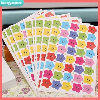 HY/ Set 10 tờ sticker hình ngôi sao có mặt cười xinh xắn dùng để trang trí thủ công