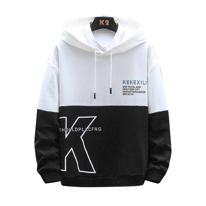 Áo hoodie liền mũ chữ K họa tiết logo tay áo thời trang Zenkocs3 MEN TOP 154 V2