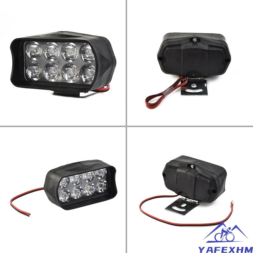 Đèn Pha 8 Bóng LED 6000K 12-85V DC 80 * 50mm Chống Thấm Nước Chuyên Dụng Cho Xe Mô Tô