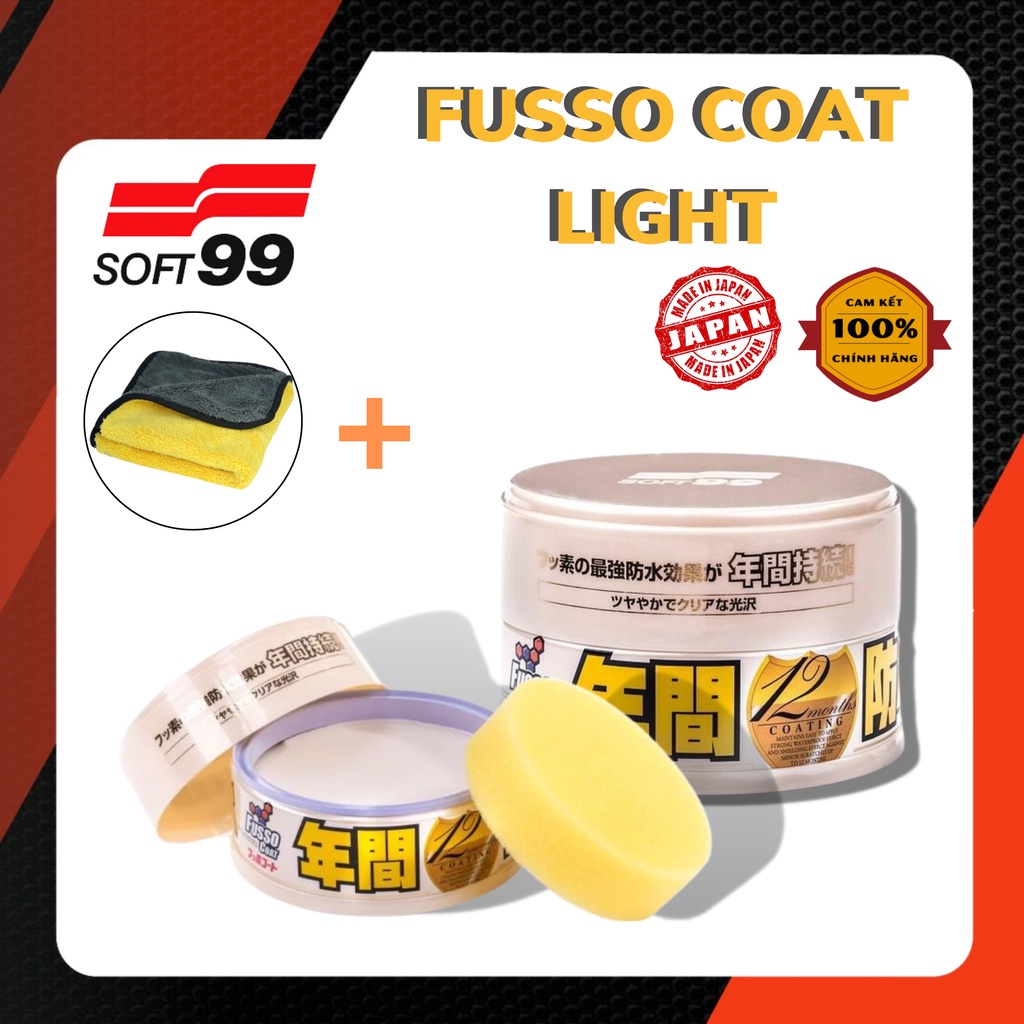 SÁP PHỦ BÓNG, PHỦ NANO SƠN XE ÔTÔ ĐỘ BỀN 12 THÁNG DÀNH CHO XE MÀU SÁNG FUSSO COAT LIGHT